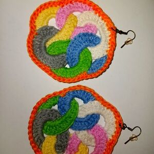 Colorful Crochet Hoop Earrings